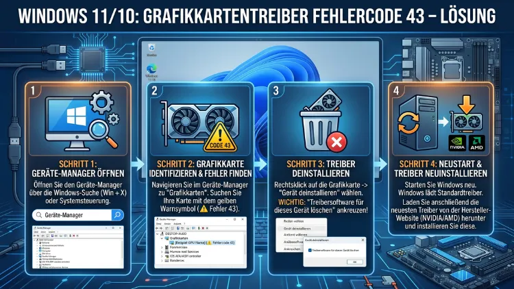 Windows 11/10: Grafikkartentreiber Fehlercode 43 – Lösung