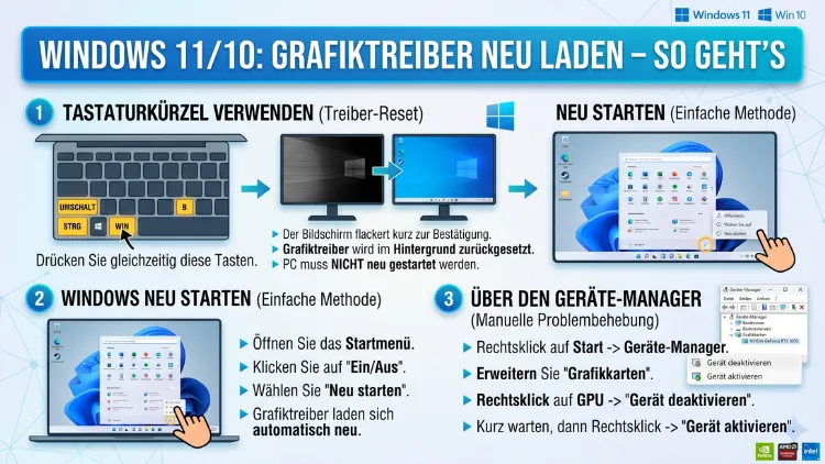 Windows 11/10: Grafiktreiber neu laden – So geht’s