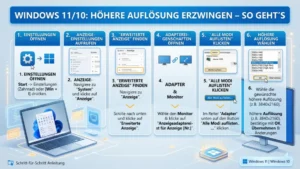Windows 11/10: Höhere Auflösung erzwingen – So geht’s