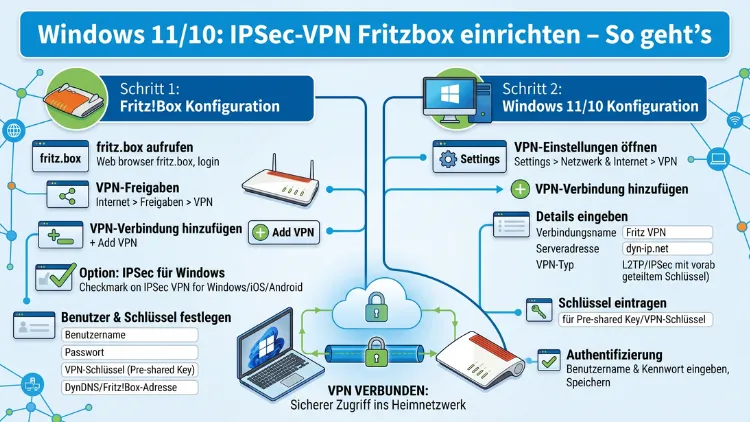 Windows 11/10: IPSec-VPN Fritzbox einrichten – So geht's