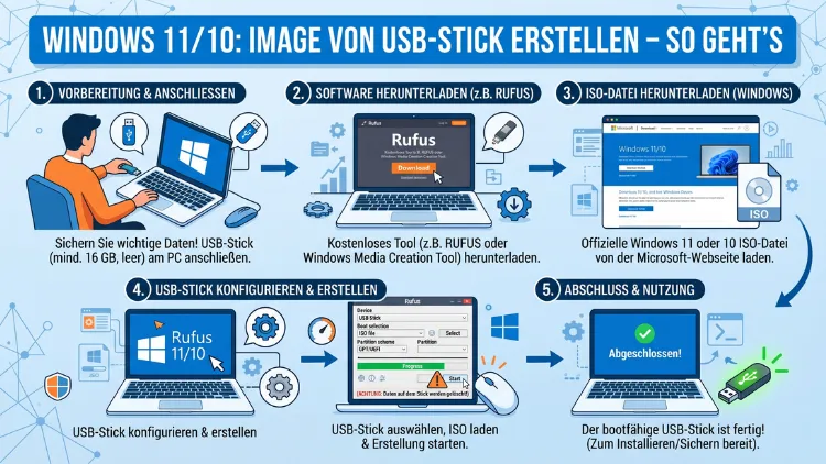Windows 11/10: Image von USB-Stick erstellen – So geht’s