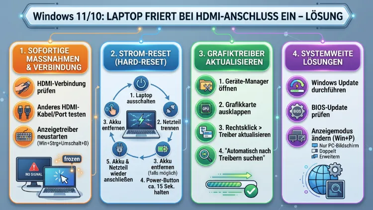 Windows 11/10: Laptop friert bei HDMI-Anschluss ein – Lösung