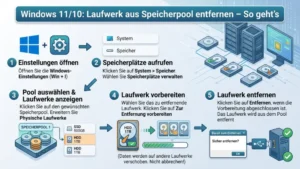 Windows 11/10: Laufwerk aus Speicherpool entfernen – So geht’s