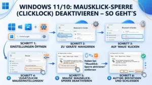 Windows 11/10: Mausklick-Sperre (ClickLock) deaktivieren – So geht’s