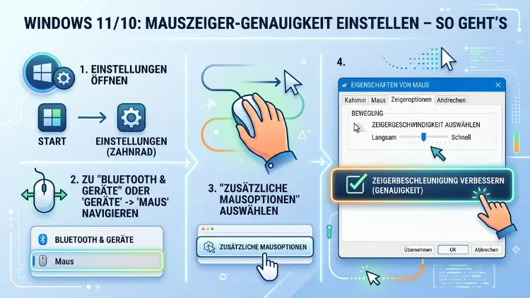 Windows 11/10: Mauszeiger-Genauigkeit einstellen – So geht’s