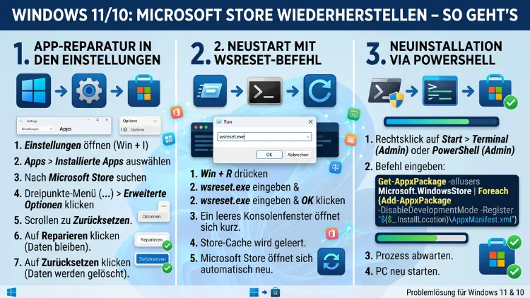 Windows 11/10: Microsoft Store wiederherstellen – So geht’s
