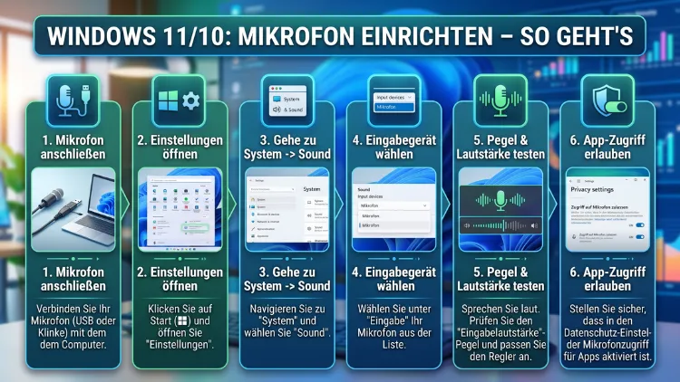 Windows 11/10: Mikrofon einrichten – So geht’s