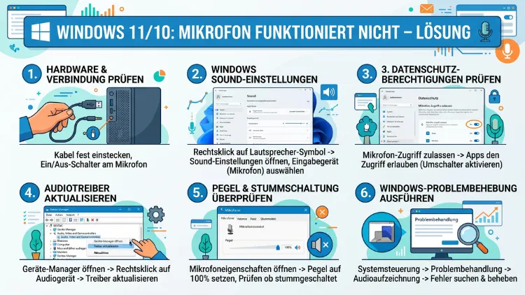 Windows 11/10: Mikrofon funktioniert nicht – Lösung