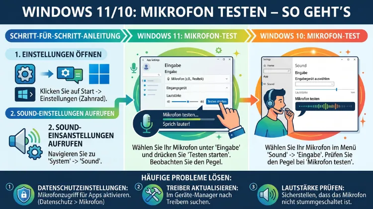 Windows 11/10: Mikrofon testen – So geht’s