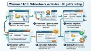 Windows 11/10: Netzlaufwerk verbinden – So geht's richtig