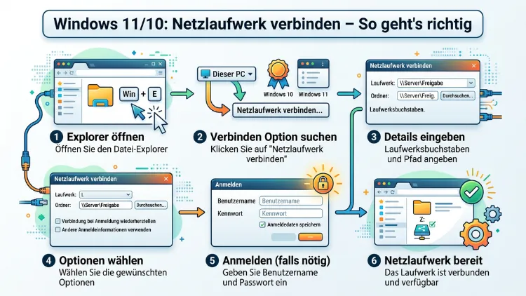 Windows 11/10: Netzlaufwerk verbinden – So geht's richtig