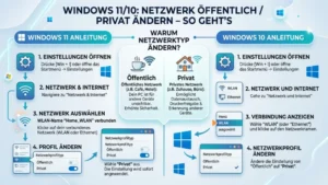 Windows 11/10: Netzwerk öffentlich/privat ändern – So geht’s