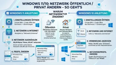 Windows 11/10: Netzwerk öffentlich/privat ändern – So geht’s