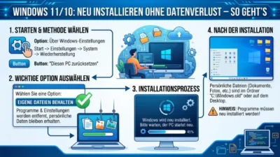 Windows 11/10: Neu installieren ohne datenverlust – So geht’s