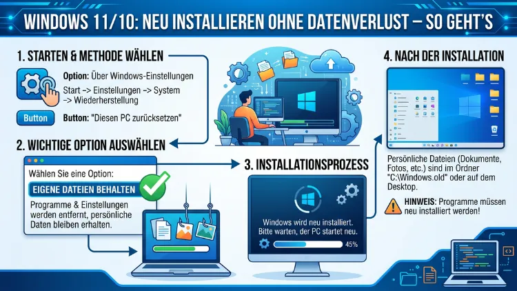 Windows 11/10: Neu installieren ohne datenverlust – So geht’s