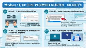 Windows 11/10: Ohne Passwort starten – So geht’s