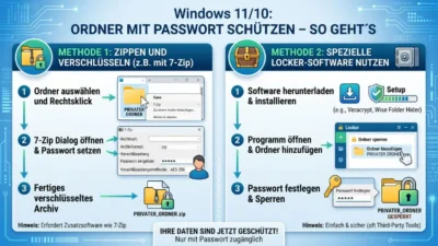 Windows 11/10: Ordner mit Passwort schützen – So geht’s