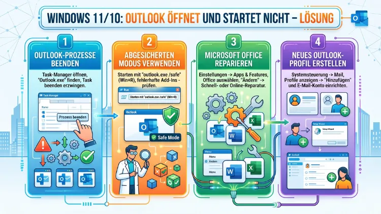 Windows 11/10: Outlook öffnet und startet nicht – Lösung