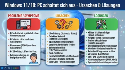Windows 11/10: PC schaltet sich aus – Ursachen & Lösungen