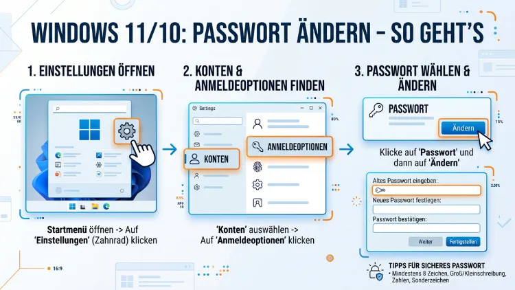 Windows 11/10: Passwort ändern – So geht’s