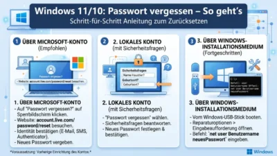 Windows 11/10: Passwort vergessen – So geht’s