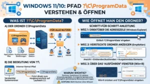 Pfad ??\C:\ProgramData verstehen und öffnen in Windows 11 und 10