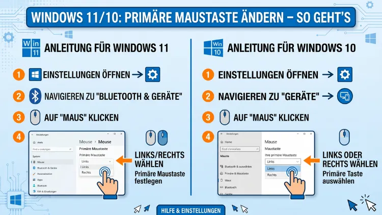 Windows 11/10: Primäre Maustaste ändern – So geht’s