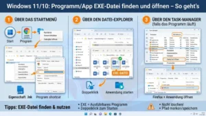 Windows 11/10: Programm/App EXE-Datei finden und öffnen – So geht’s