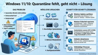 Windows 11/10: Quarantäne fehlt, geht nicht – Lösung