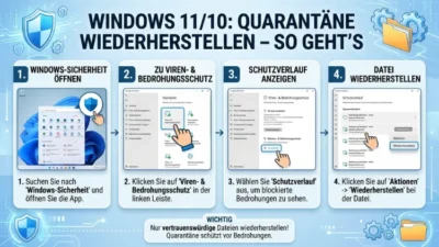 Windows 11/10: Quarantäne wiederherstellen – So geht’s
