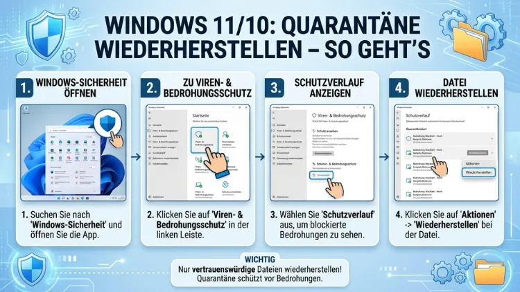 Windows 11/10: Quarantäne wiederherstellen – So geht’s