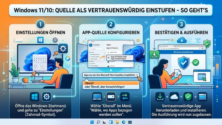 Windows 11/10: Quelle als vertrauenswürdig einstufen – So geht’s