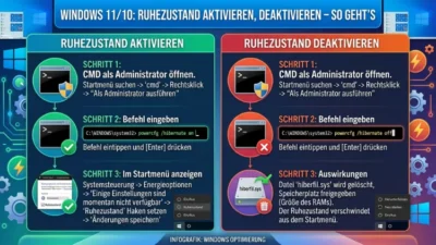 Windows 11/10: Ruhezustand aktivieren, deaktivieren – So geht’s