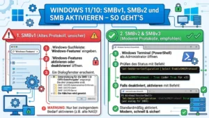 Windows 11/10: SMBv1, SMBv2 und SMBv3 aktivieren – So geht’s