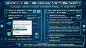 Windows 11/10: SMBv1, SMBv2 und SMBv3 deaktivieren – So geht’s