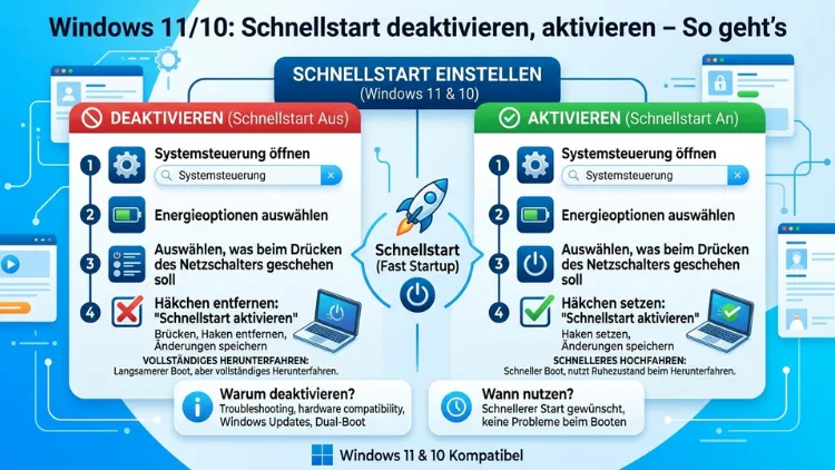 Windows 11/10: Schnellstart deaktivieren, aktivieren – So geht’s