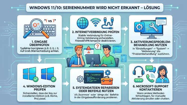 Windows 11/10: Seriennummer wird nicht erkannt – Lösung