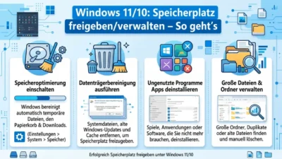 Windows 11/10: Speicherplatz freigeben/verwalten – So geht’s