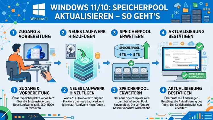 Windows 11/10: Speicherpool aktualisieren – So geht’s