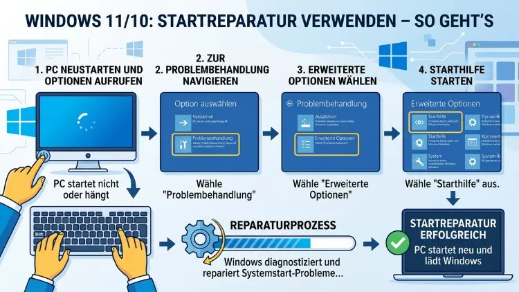 Windows 11/10: Startreparatur verwenden – So geht’s
