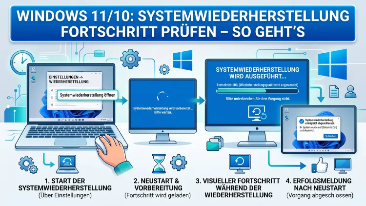 Windows 11/10: Systemwiederherstellung Fortschritt prüfen – So geht’s