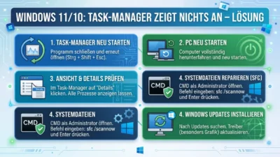 Windows 11/10: Task-Manager zeigt nichts an – Lösung