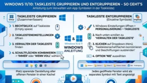 Windows 11/10: Taskleiste gruppieren und entgruppieren – So geht’s