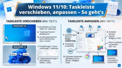 Windows 11/10: Taskleiste verschieben, anpassen – So geht’s