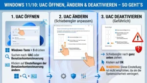 Windows 11/10: UAC öffnen, ändern & deaktivieren – So geht’s