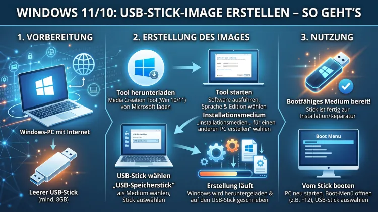 Windows 11/10: USB-Stick-Image erstellen – So geht's