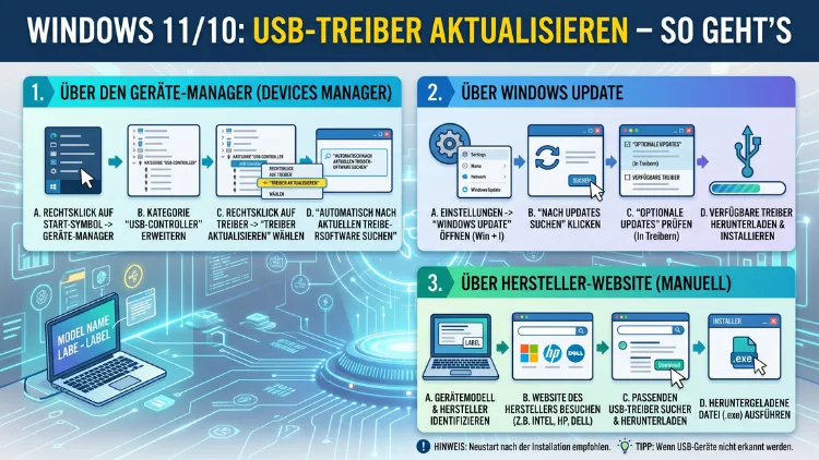 Windows 11/10: USB‑Treiber aktualisieren – So geht’s