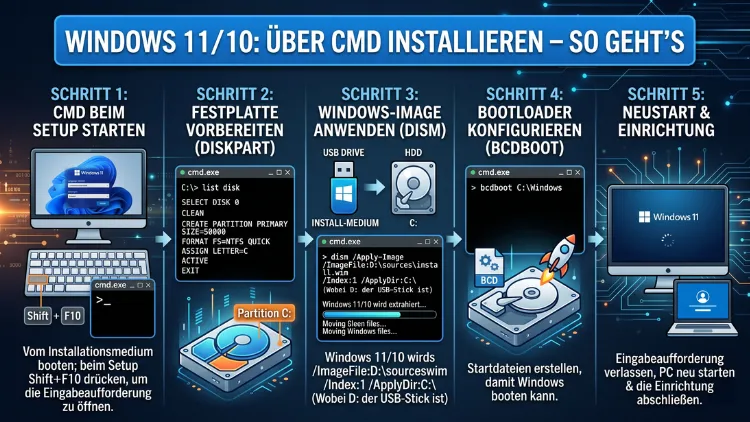 Windows 11/10: Über CMD installieren – So geht’s