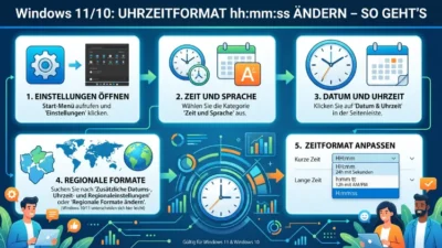 Windows 11/10: Uhrzeitformat hh:mm:ss ändern – So geht’s