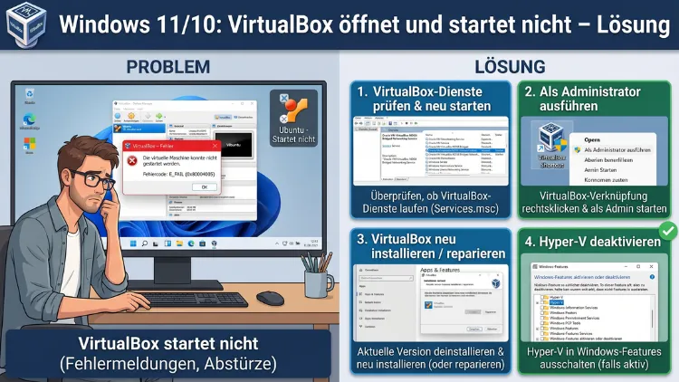 Windows 11/10: VirtualBox öffnet und startet nicht – Lösung